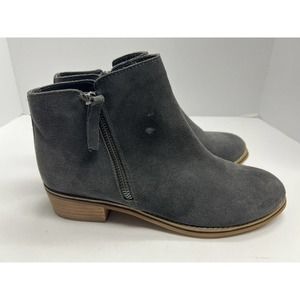 Blondo Women’s Liam Waterproof Booties Grey Suede Boots Size 9.5 M Side Zippers​